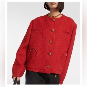 Blazé Milano Bolero Gliss cotton bouclé red jacket